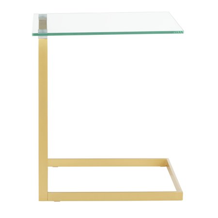 Lumisource Zenn End Table in Gold with Clear Glass TB-ZENN AU+GLS